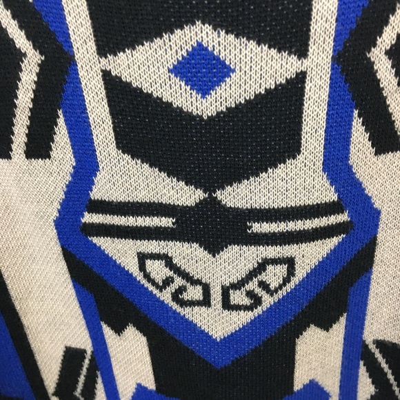 t/o Dress Womens Small Blue Black Aztec print Sleeveless - Picture 2 of 9